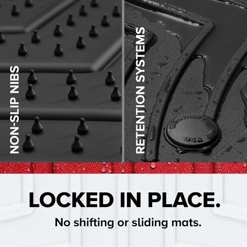 Weathertech Floorliner HP Custom Fit Floor Floor Floor for Nissan Titan XD ، Titan-1st & 2nd row (44908-1-2im) ، Black in Kuwait