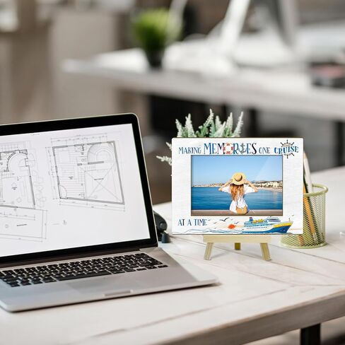Making Memories One Cruise Picture Frames Wood Photo Frames for Coastal Souvenirs Horizontal Picture Frame 4x6 for Holiday Vacation Honeymoon Tabletop Display Gifts for Cruise Lovers Y407 in Saudi Arabia