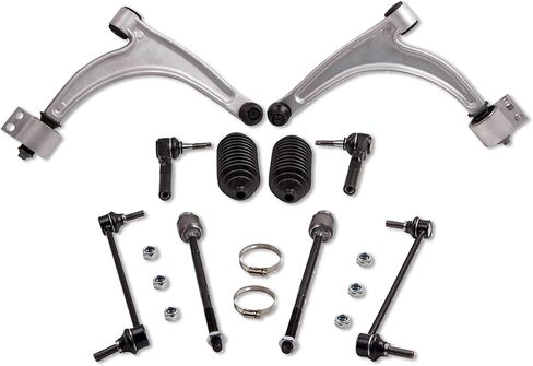 MaxPeedingRods 10pc التعليق Kit for Chevy Malibu 2004-2012 Pontiac G6 2005-2010 Saturn Aura 2007-2009 ، ذراع التحكم السفلي الأمامي مع Ball Sway Bar Link Boots Inner Rod Boots الخارجي in Saudi Arabia