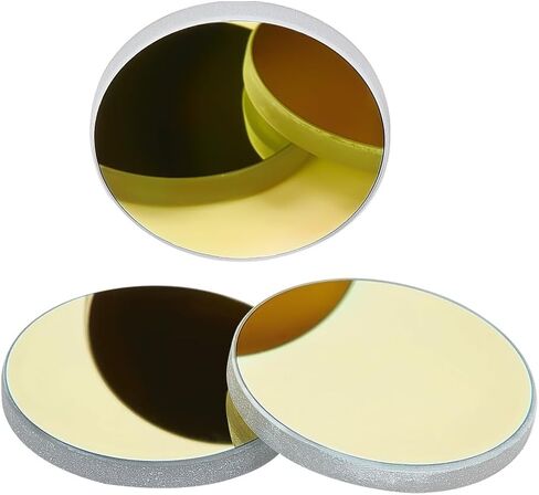 WADORN 3pcs Glass Reflective Lens, Flat Round CO2 Glass Reflective Lens K9 Gold-Plated Glass Mirrors Precision Highly Reflective Mirror 20mm Molybdenum Replacement Mirror for Engraving Cutting Machine in Saudi Arabia