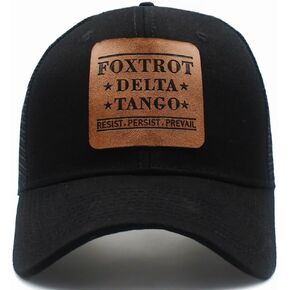 Foxtrot Delta Tango FDT Lether Patch Hat Resist Persist Prevail Adjustable Baseball Cap Golf Dad Hats for Mens Women in Kuwait