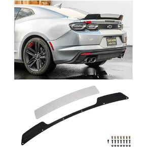 Replacement for 2016-Present Camaro Models with GM Factory Rear Blade Spoiler | Performance Track Style Acrylic Plastic - Smoke Tinted Rear Trunk Lid Wickerbill Extension Gurney Flap Wing in Saudi Arabia