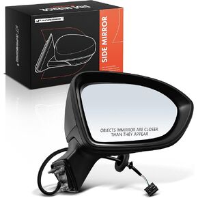 A -Premium Side Power Power Mirror - متوافقة مع Chevrolet Cruze 2016 2017 2018 2019 - Manual Loving Black Outside View View - استبدل# 19353644 in Kuwait