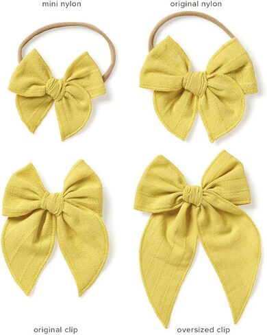 Little Poppy Co. Dows Handmade Claire Bow - شريط مطرز صلب ، إكسسوارات أنيقة متميزة للفتيات والرضع (مقطع وردي داكن ، كبير) in Kuwait
