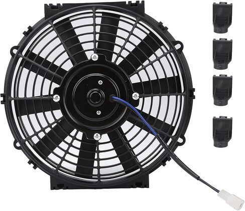 Acouto 10in Slim Electric Fan Automotive 24V Slim Electric Cooling Fan Radiator 80W 2100RPM 10 Straight Blades Universal for Car in Saudi Arabia