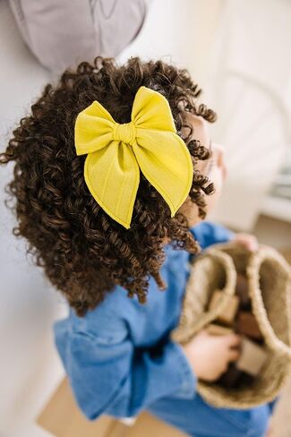 Little Poppy Co. Dows Handmade Claire Bow - شريط مطرز صلب ، إكسسوارات أنيقة متميزة للفتيات والرضع (مقطع وردي داكن ، كبير) in Kuwait