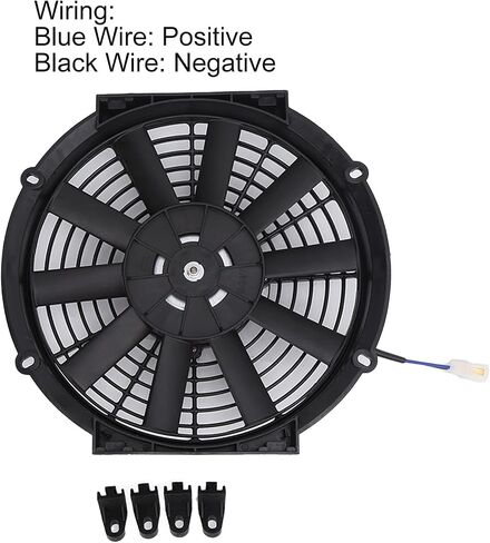 Acouto 10in Slim Electric Fan Automotive 24V Slim Electric Cooling Fan Radiator 80W 2100RPM 10 Straight Blades Universal for Car in Saudi Arabia
