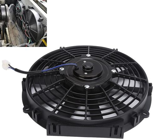 Acouto 10in Slim Electric Fan Automotive 24V Slim Electric Cooling Fan Radiator 80W 2100RPM 10 Straight Blades Universal for Car in Saudi Arabia