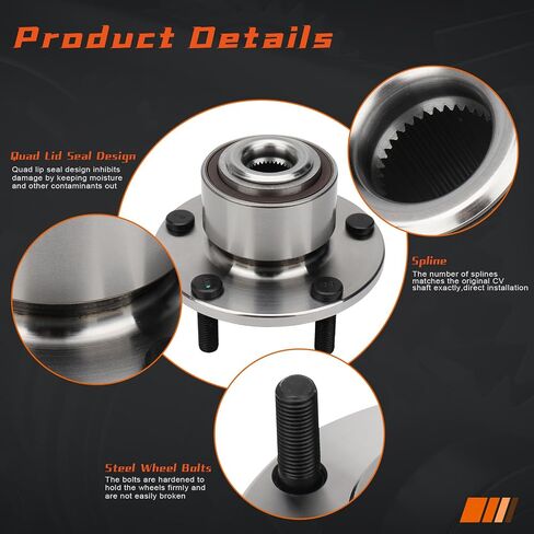 [Pair] DRIVESTAR 513211 Front Left/Right Wheel Hub & Bearing Assembly 2004 2005 for Mazda3,4-Wheel ABS, 5 Lugs in Saudi Arabia