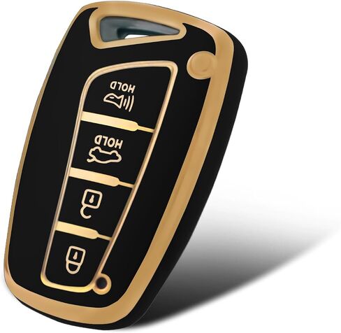 بالنسبة لغطاء مفتاح Hyundai 4 Button ، فإن Case FOB Smart Key Smart متوافق مع Hyundai Santa Fe Genesis G80 Equus Azera (Red) in Kuwait