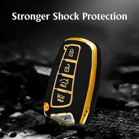بالنسبة لغطاء مفتاح Hyundai 4 Button ، فإن Case FOB Smart Key Smart متوافق مع Hyundai Santa Fe Genesis G80 Equus Azera (Red) in Kuwait