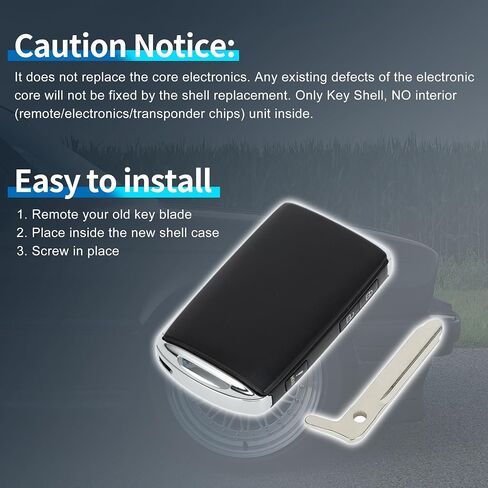 X AutoHaux مفتاح Shell Case express encly key key fob case foB for mazda cx-3 2020-2021 for mazda cx-5 2020-2021 3 buttons wazske13d03 in Saudi Arabia