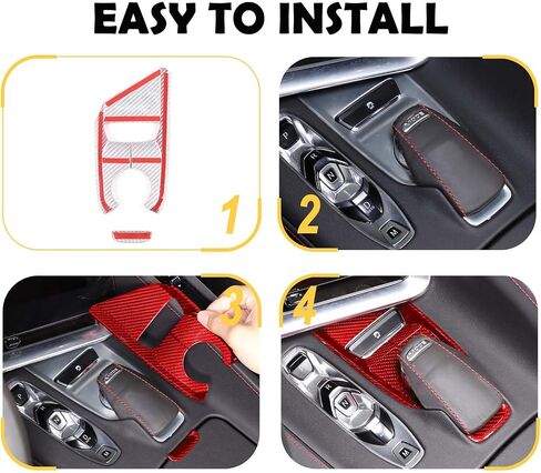 CHEAYAR حقيقية من ألياف الكربون CAR ESP antislip التبديل مستشعر رادار تقليم متوافق مع شيفروليه كورفيت C8 2020-2023 ، لوحة التحول العات in Kuwait