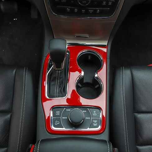 مجموعة لوحة التحول في Jecar Gear Cover Interior Trim For 2016-2020 Jeep Grand Cherokee ، Red in Kuwait