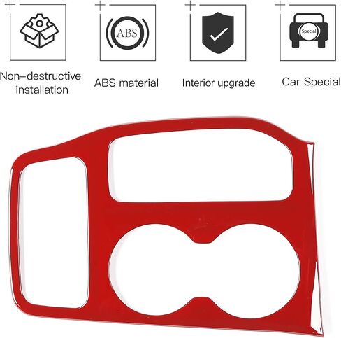 مجموعة لوحة التحول في Jecar Gear Cover Interior Trim For 2016-2020 Jeep Grand Cherokee ، Red in Kuwait