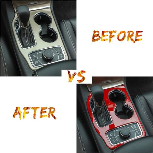 مجموعة لوحة التحول في Jecar Gear Cover Interior Trim For 2016-2020 Jeep Grand Cherokee ، Red in Kuwait