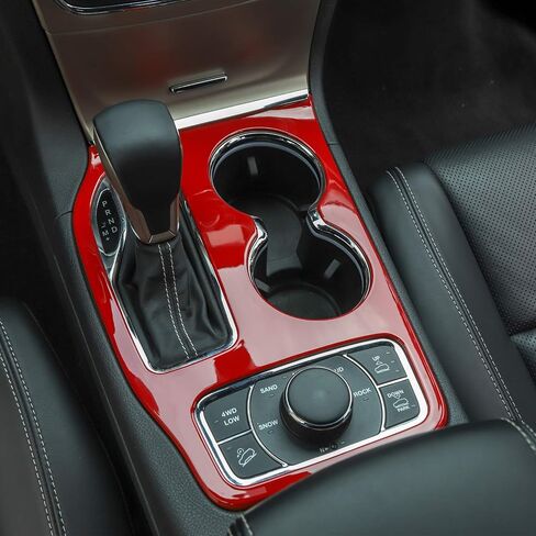 مجموعة لوحة التحول في Jecar Gear Cover Interior Trim For 2016-2020 Jeep Grand Cherokee ، Red in Kuwait
