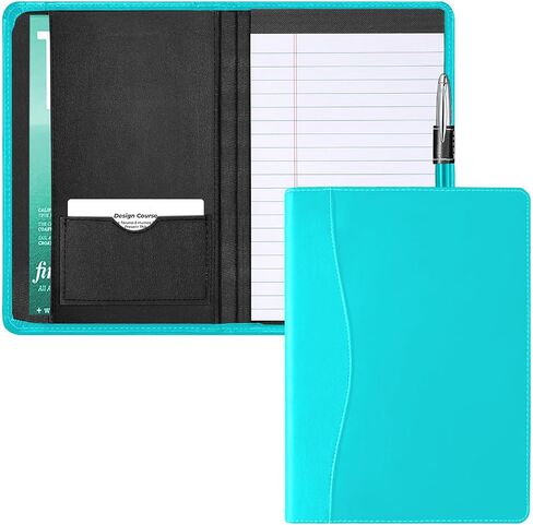 Padfolio Binder A5 Document Organizer with Refillable Lined Notepad, Junior Size Folder Portfolio for Men Women,Red in Saudi Arabia
