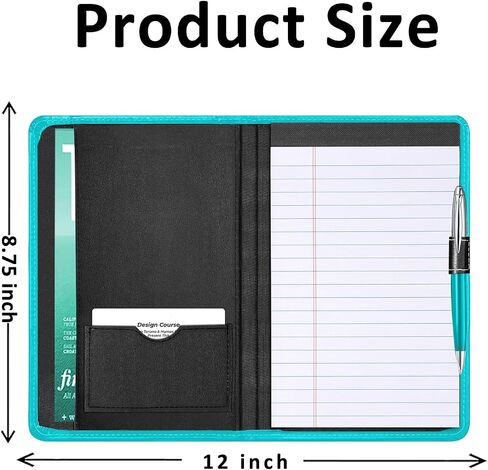 Padfolio Binder A5 Document Organizer with Refillable Lined Notepad, Junior Size Folder Portfolio for Men Women,Red in Saudi Arabia