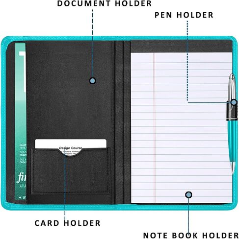 Padfolio Binder A5 Document Organizer with Refillable Lined Notepad, Junior Size Folder Portfolio for Men Women,Red in Saudi Arabia