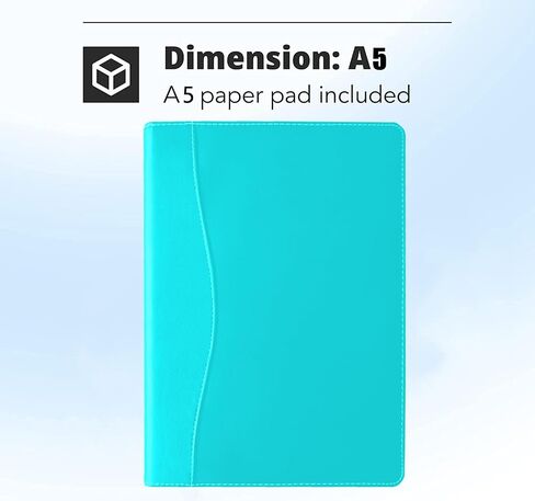 Padfolio Binder A5 Document Organizer with Refillable Lined Notepad, Junior Size Folder Portfolio for Men Women,Red in Saudi Arabia