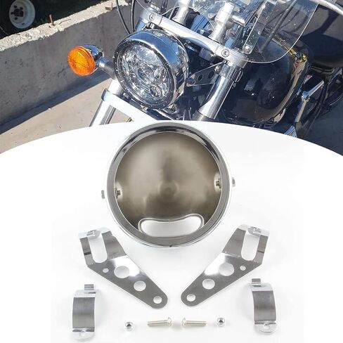 أسود 5.75 "LED دراجة نارية LED Brackets Brackets Assembly متوافق مع دراجة نارية Sportster XL1200 (2004-2014) ، 5 3/4" in Kuwait