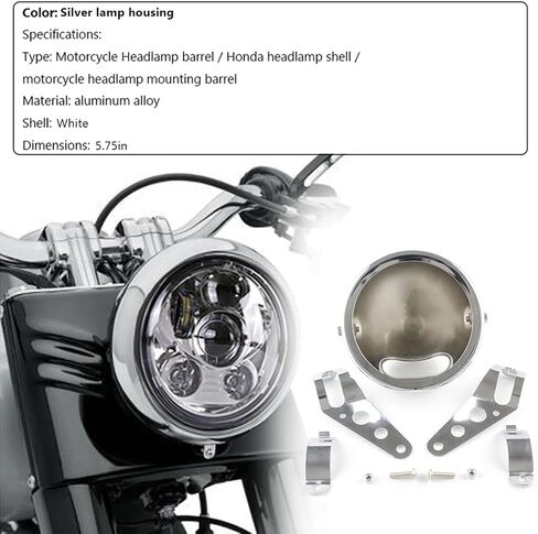 أسود 5.75 "LED دراجة نارية LED Brackets Brackets Assembly متوافق مع دراجة نارية Sportster XL1200 (2004-2014) ، 5 3/4" in Kuwait