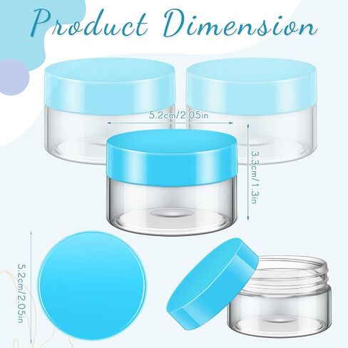 SATINIOR 36 Pieces 1 oz Plastic Jars with Lids Wide Mouth Airtight Reusable Container Acrylic Cosmetic Small Jars for Lotions Ointments Travel Toiletries Creams Make up Storage(Black) in Kuwait