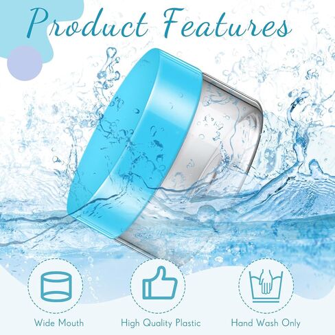 SATINIOR 36 Pieces 1 oz Plastic Jars with Lids Wide Mouth Airtight Reusable Container Acrylic Cosmetic Small Jars for Lotions Ointments Travel Toiletries Creams Make up Storage(Black) in Kuwait