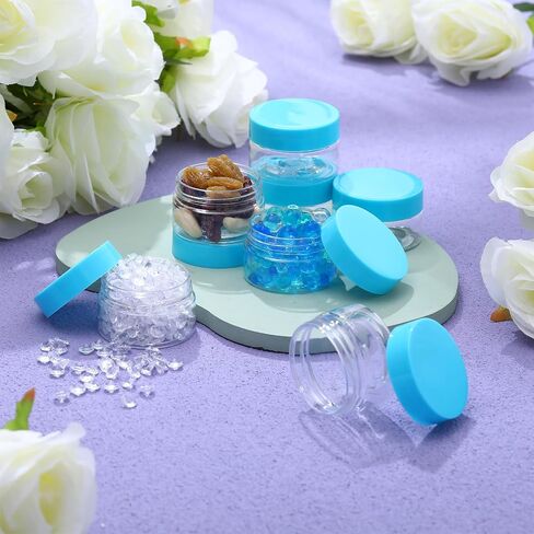 SATINIOR 36 Pieces 1 oz Plastic Jars with Lids Wide Mouth Airtight Reusable Container Acrylic Cosmetic Small Jars for Lotions Ointments Travel Toiletries Creams Make up Storage(Black) in Kuwait