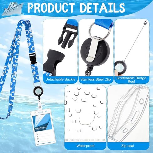 Chunful 24 Pcs Cruise Ship Essentials Kit Include 4 Cruise Luggage Tags Holder 2 Lanyards with Card Holders 1 Power Strip 2 Phone Bag 6 Coat Hanger 3 Magnet Hooks 2 Towel Bands 4 Clips in Saudi Arabia
