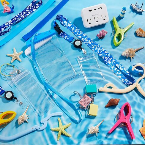 Chunful 24 Pcs Cruise Ship Essentials Kit Include 4 Cruise Luggage Tags Holder 2 Lanyards with Card Holders 1 Power Strip 2 Phone Bag 6 Coat Hanger 3 Magnet Hooks 2 Towel Bands 4 Clips in Saudi Arabia