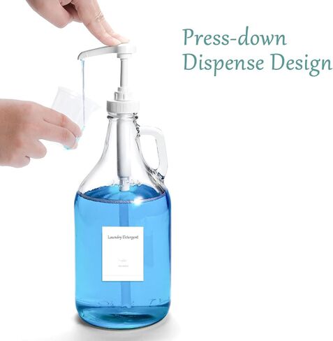 Glass Laundry Detergent Dispenser with Pump, 64OZ Liquid Laundry Soap Dispenser, Fabric Softener Dispenser Bottle for Laundry Room Organization and Storage, 1 Pack in Saudi Arabia