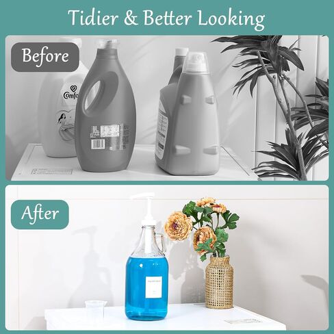 Glass Laundry Detergent Dispenser with Pump, 64OZ Liquid Laundry Soap Dispenser, Fabric Softener Dispenser Bottle for Laundry Room Organization and Storage, 1 Pack in Saudi Arabia
