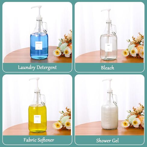 Glass Laundry Detergent Dispenser with Pump, 64OZ Liquid Laundry Soap Dispenser, Fabric Softener Dispenser Bottle for Laundry Room Organization and Storage, 1 Pack in Saudi Arabia