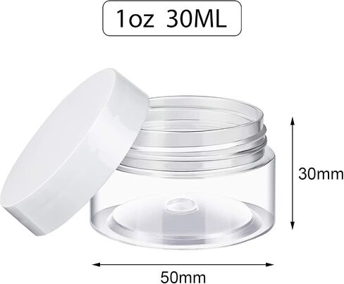 SATINIOR 36 Pieces 1 oz Plastic Jars with Lids Wide Mouth Airtight Reusable Container Acrylic Cosmetic Small Jars for Lotions Ointments Travel Toiletries Creams Make up Storage(Black) in Kuwait