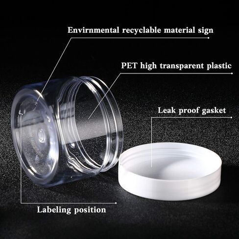 SATINIOR 36 Pieces 1 oz Plastic Jars with Lids Wide Mouth Airtight Reusable Container Acrylic Cosmetic Small Jars for Lotions Ointments Travel Toiletries Creams Make up Storage(Black) in Kuwait