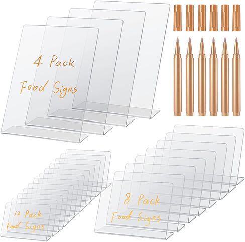 Outus 24 Pack Mini Chalkboard Signs for Food Mutli Sizes Food Labels for Party Buffet with 6 Black White Chalk Markers Small Table Signs for Birthday Bakery Wedding Kitchen Home Party Decoration in Saudi Arabia