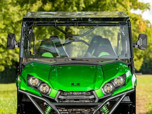 يمكن فتح SuperAtv MaxDrive Power Flip Windshield المتوافق مع Kawasaki Teryx 800: 2016+ ، في أي موقع للتحكم الكامل في تدفق الهواء ، 1/4 "أقوى من البولي 250X من الزجاج in Saudi Arabia