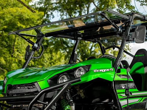 يمكن فتح SuperAtv MaxDrive Power Flip Windshield المتوافق مع Kawasaki Teryx 800: 2016+ ، في أي موقع للتحكم الكامل في تدفق الهواء ، 1/4 "أقوى من البولي 250X من الزجاج in Saudi Arabia