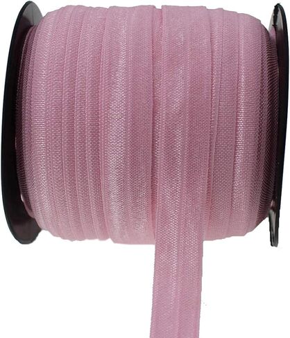 Neon Rose Fold Over Elastic 5/8 inch 15mm Elastic Bands for Sewing 40 Yards Wide Elastic Headbands Stretchy Ribbon for Crafts-Elastic Straps Trim for Girls Hair Ties-Bow-DIY Projects-Clothes in Saudi Arabia