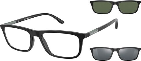 Emporio Armani EA 4160-50421W Sunglasses, Matte Black w/Clear Lens, 55mm in Saudi Arabia