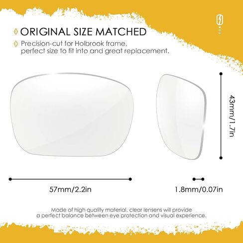 ANSI Z87.1 العدسات البديلة لـ Oakley Holbrook OO9102 نظارة شمسية - HI -DEF CLEAR in Kuwait