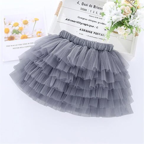 Lysmuch 12m-4t Baby Girl Tulle Skirt Toddler Tutu Skirt Six Layer Birthfit in Kuwait
