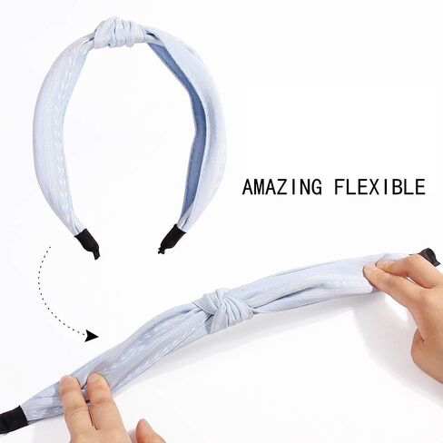 Ivyu Hairband, 6 Pcs Headbands for Women - Light Color, Fashion Cotton-flax Fabric, Knotted Wide Band, Accessories Cute Boho Beauty, For Workout GYM Yoga Running in Kuwait