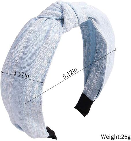 Ivyu Hairband, 6 Pcs Headbands for Women - Light Color, Fashion Cotton-flax Fabric, Knotted Wide Band, Accessories Cute Boho Beauty, For Workout GYM Yoga Running in Kuwait