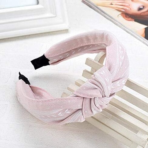 Ivyu Hairband, 6 Pcs Headbands for Women - Light Color, Fashion Cotton-flax Fabric, Knotted Wide Band, Accessories Cute Boho Beauty, For Workout GYM Yoga Running in Kuwait