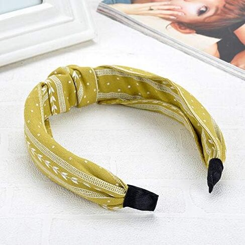 Ivyu Hairband, 6 Pcs Headbands for Women - Light Color, Fashion Cotton-flax Fabric, Knotted Wide Band, Accessories Cute Boho Beauty, For Workout GYM Yoga Running in Kuwait