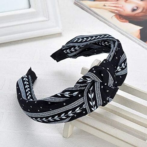Ivyu Hairband, 6 Pcs Headbands for Women - Light Color, Fashion Cotton-flax Fabric, Knotted Wide Band, Accessories Cute Boho Beauty, For Workout GYM Yoga Running in Kuwait
