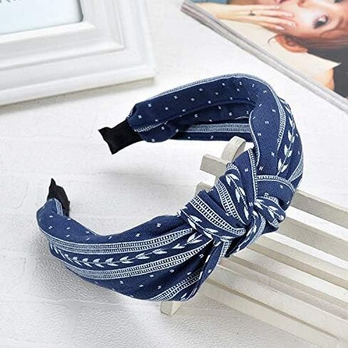 Ivyu Hairband, 6 Pcs Headbands for Women - Light Color, Fashion Cotton-flax Fabric, Knotted Wide Band, Accessories Cute Boho Beauty, For Workout GYM Yoga Running in Kuwait